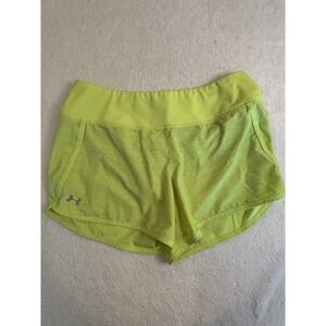 Under Armour Womens Fly By Running Shorts Neon Lime yellow Activewear Small